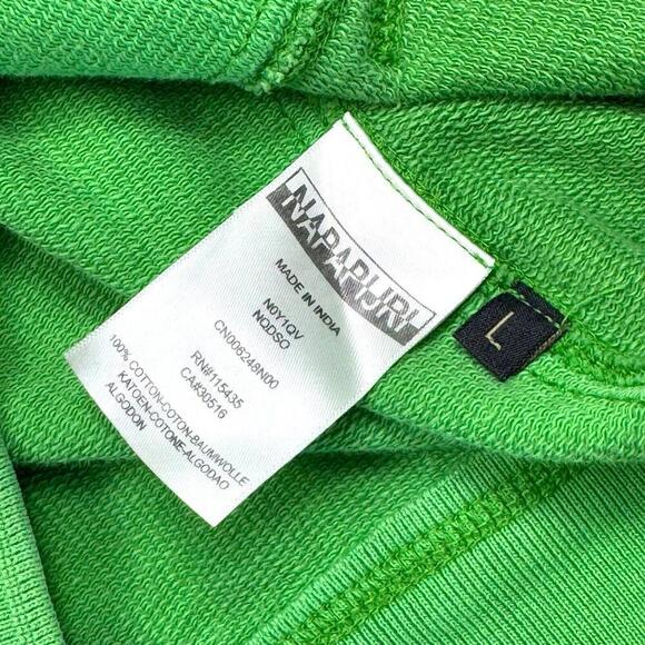 NAPAPIJRI Y2K Hoodie Men Size L Green Flag Patch Full Zip Fleece Norway 2000s - Picture 7 of 12